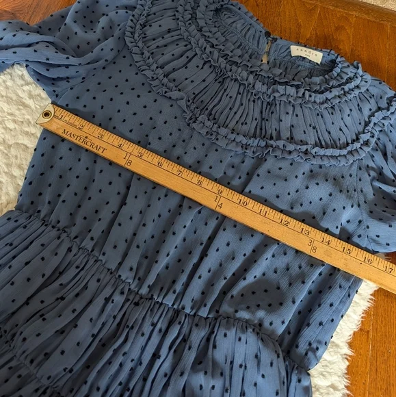 Sandro clip dot ruffled mini dress 38 - Picture 12 of 15